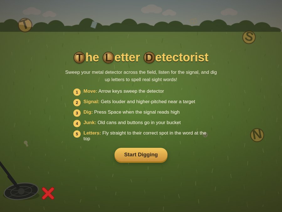 The Letter Detectorist gameplay screenshot